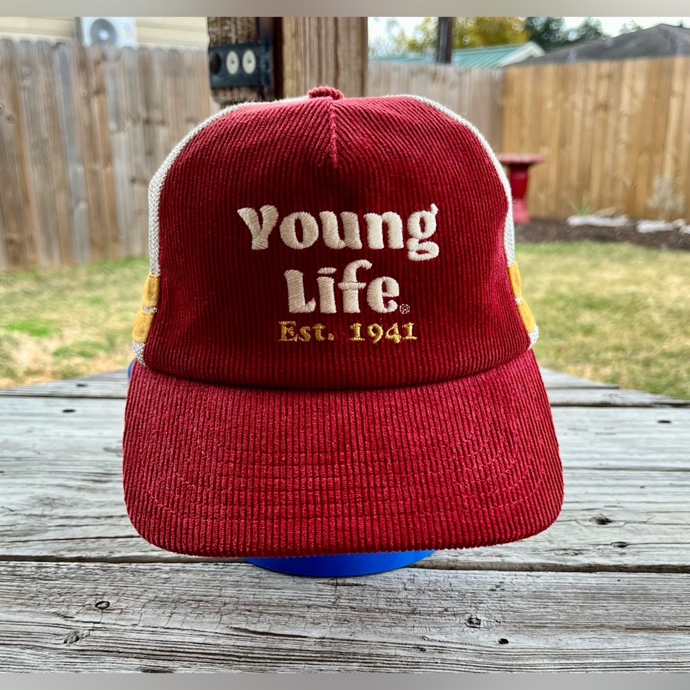 Young Life Burgundy Corduroy SnapBack Cap‎